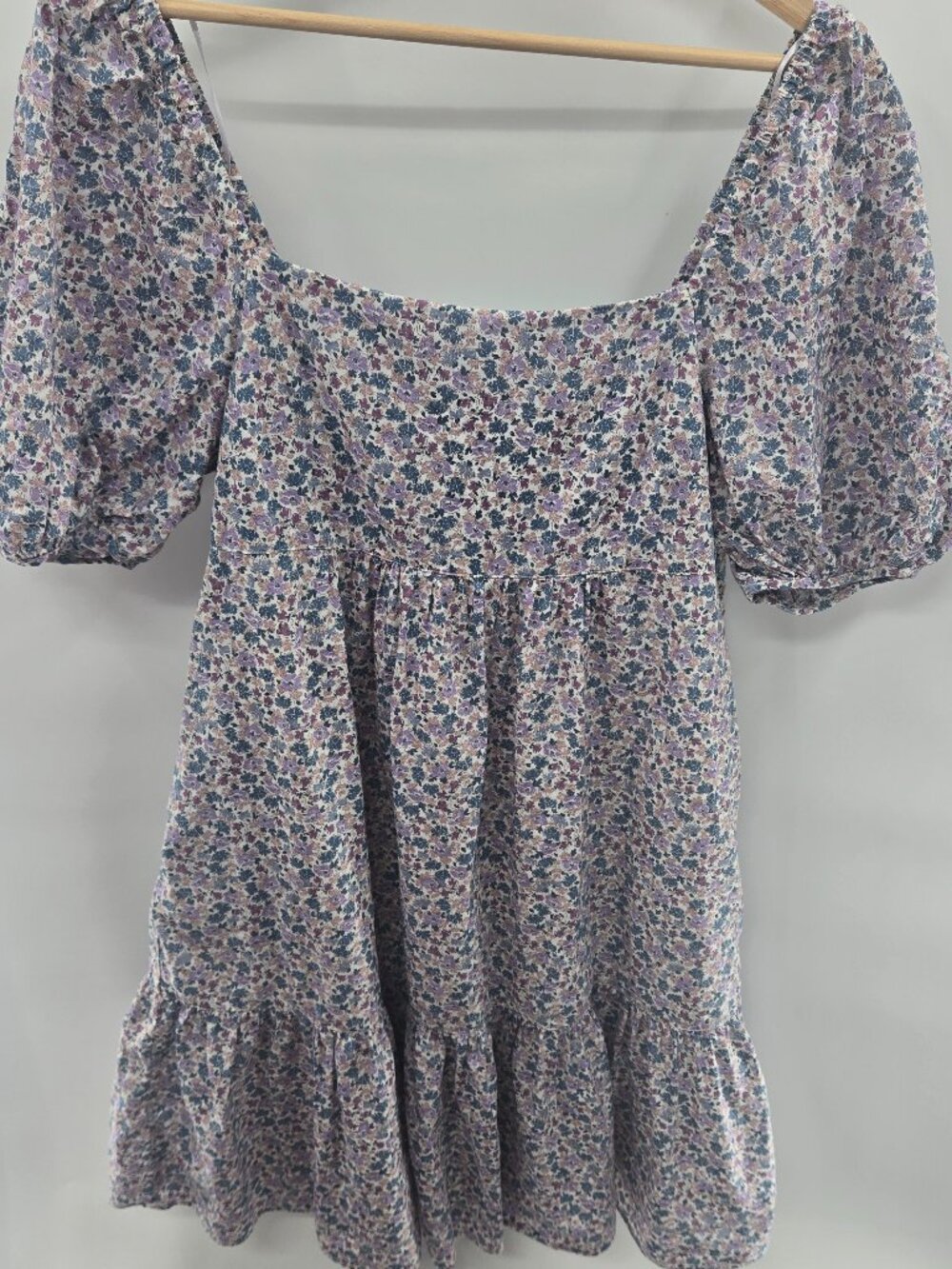 Uniglo Ditsy Floral Puff Sleeve Off Shoulder Mini Dress Medium